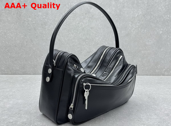 Acne Studios Camero Camera Shoulder Bag in Black Calf Leather Replica