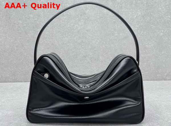 Acne Studios Camero Camera Shoulder Bag in Black Calf Leather Replica