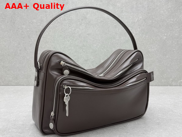 Acne Studios Camero Camera Shoulder Bag in Chocolate Brown Calf Leather Replica
