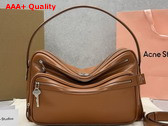 Acne Studios Camero Camera Shoulder Bag in Cognac Brown Calf Leather Replica