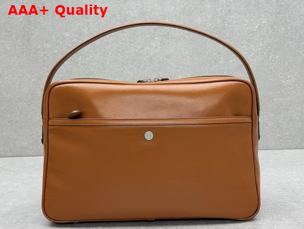 Acne Studios Camero Camera Shoulder Bag in Cognac Brown Calf Leather Replica