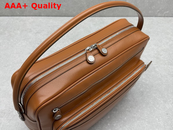 Acne Studios Camero Camera Shoulder Bag in Cognac Brown Calf Leather Replica