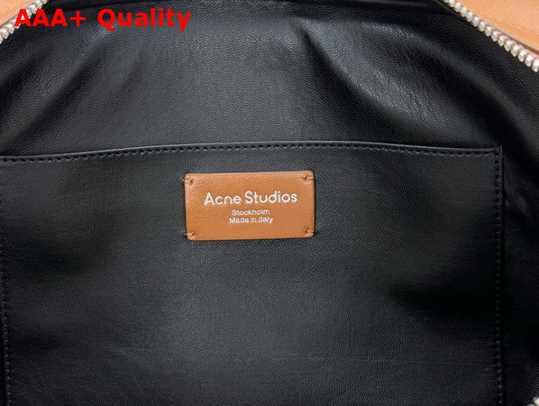 Acne Studios Camero Camera Shoulder Bag in Cognac Brown Calf Leather Replica