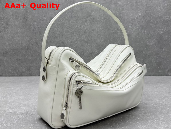 Acne Studios Camero Camera Shoulder Bag in Cream White Calf Leather Replica