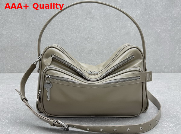 Acne Studios Camero Camera Shoulder Bag in Taupe Beige Calf Leather Replica