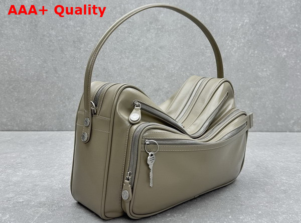 Acne Studios Camero Camera Shoulder Bag in Taupe Beige Calf Leather Replica