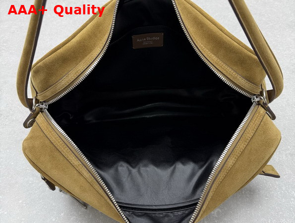 Acne Studios Camero Camera Suede Shoulder Bag in Cognac Brown Replica