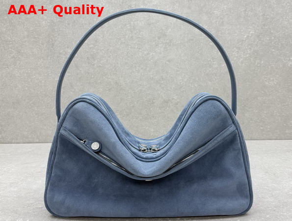 Acne Studios Camero Camera Suede Shoulder Bag in Denim Blue Replica