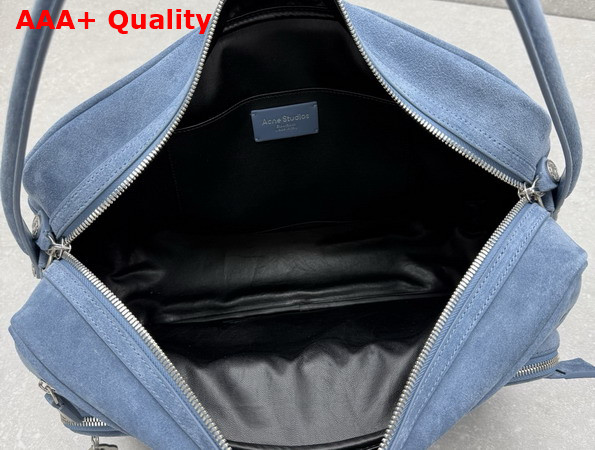 Acne Studios Camero Camera Suede Shoulder Bag in Denim Blue Replica