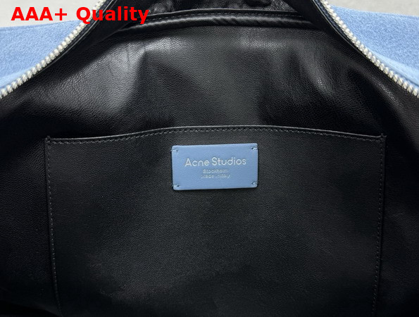 Acne Studios Camero Camera Suede Shoulder Bag in Denim Blue Replica