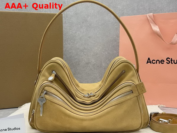 Acne Studios Camero Camera Suede Shoulder Bag in Yellow Replica