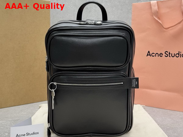 Acne Studios Camero GYM Backpack in Black Leather Replica