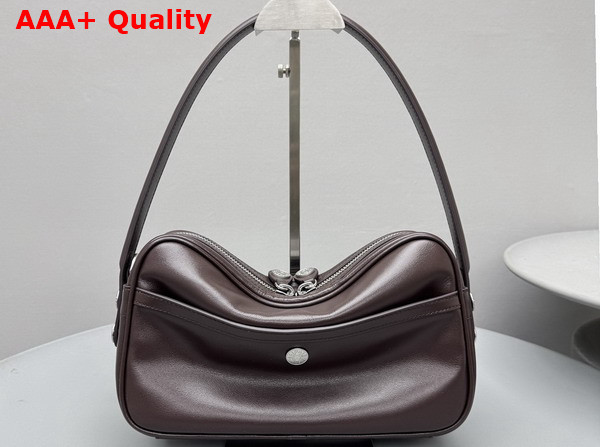Acne Studios Camero Party Shoulder Bag in Chocolate Brown Calf Leather Replica