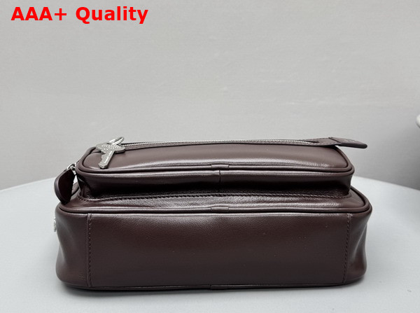 Acne Studios Camero Party Shoulder Bag in Chocolate Brown Calf Leather Replica