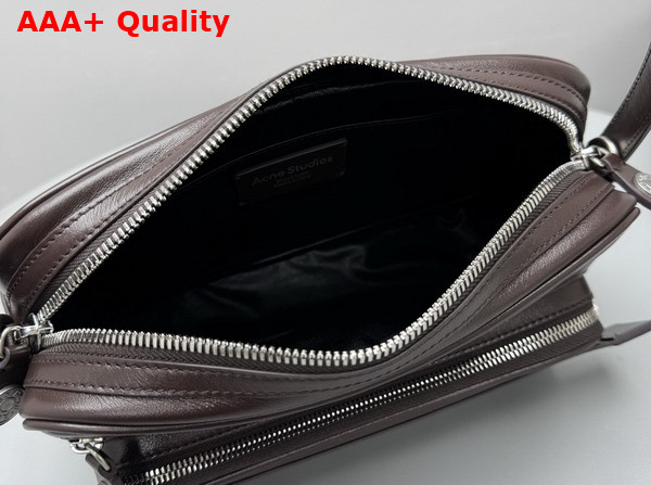 Acne Studios Camero Party Shoulder Bag in Chocolate Brown Calf Leather Replica