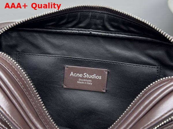 Acne Studios Camero Party Shoulder Bag in Chocolate Brown Calf Leather Replica