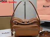 Acne Studios Camero Party Shoulder Bag in Cognac Brown Calf Leather Replica
