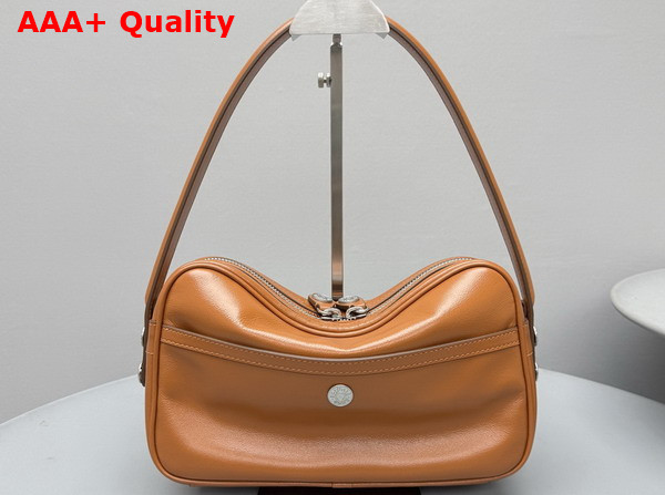 Acne Studios Camero Party Shoulder Bag in Cognac Brown Calf Leather Replica