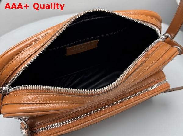 Acne Studios Camero Party Shoulder Bag in Cognac Brown Calf Leather Replica