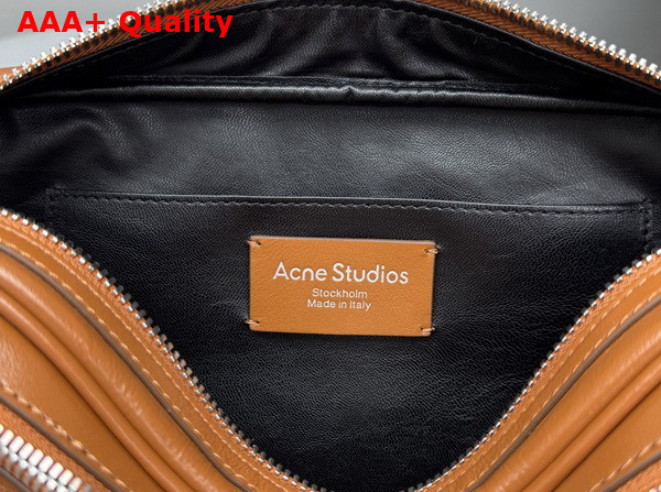 Acne Studios Camero Party Shoulder Bag in Cognac Brown Calf Leather Replica