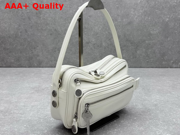 Acne Studios Camero Party Shoulder Bag in Cream White Calf Leather Replica