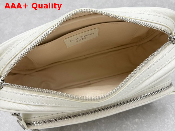 Acne Studios Camero Party Shoulder Bag in Cream White Calf Leather Replica