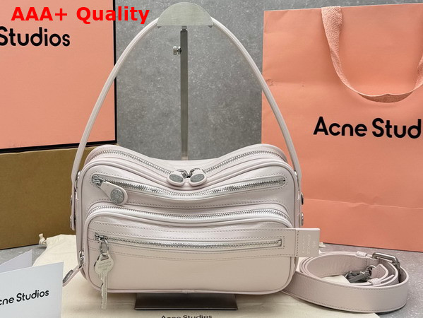 Acne Studios Camero Party Shoulder Bag in Pale Pink Calf Leather Replica