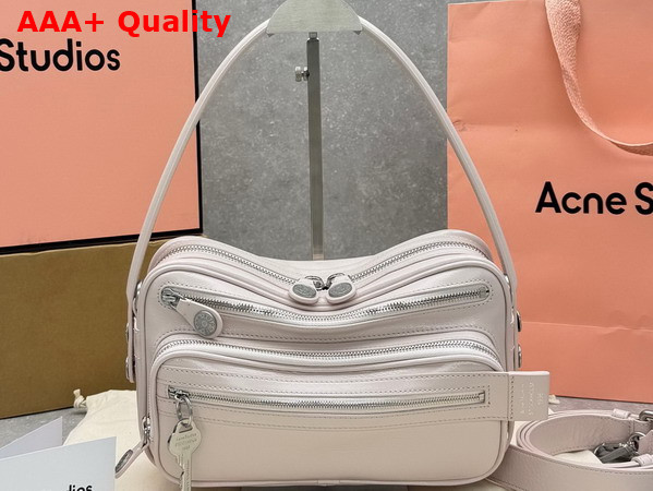 Acne Studios Camero Party Shoulder Bag in Pale Pink Calf Leather Replica