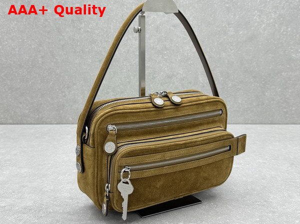 Acne Studios Camero Party Suede Bag in Cognac Brown Replica