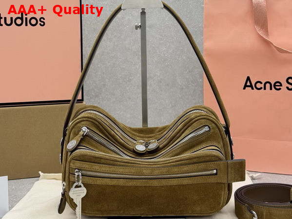 Acne Studios Camero Party Suede Bag in Cognac Brown Replica
