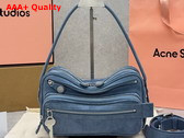 Acne Studios Camero Party Suede Bag in Denim Blue Replica
