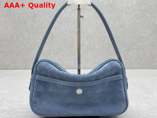 Acne Studios Camero Party Suede Bag in Denim Blue Replica