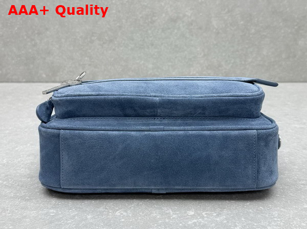 Acne Studios Camero Party Suede Bag in Denim Blue Replica