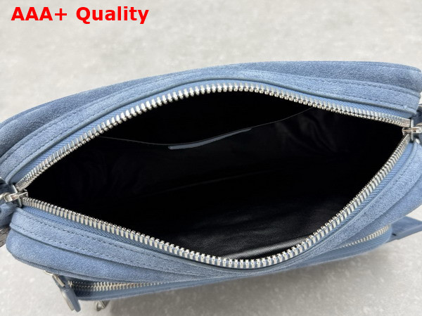 Acne Studios Camero Party Suede Bag in Denim Blue Replica