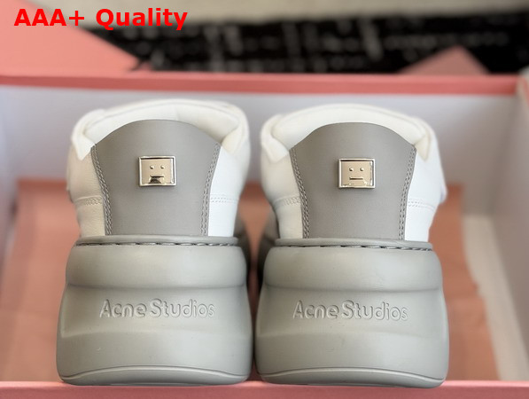 Acne Studios Leather Velcro Sneakers Grey and Optic White Replica