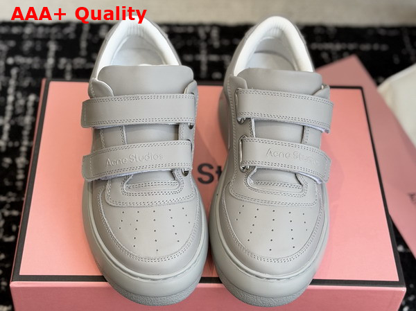 Acne Studios Leather Velcro Sneakers in Grey Replica