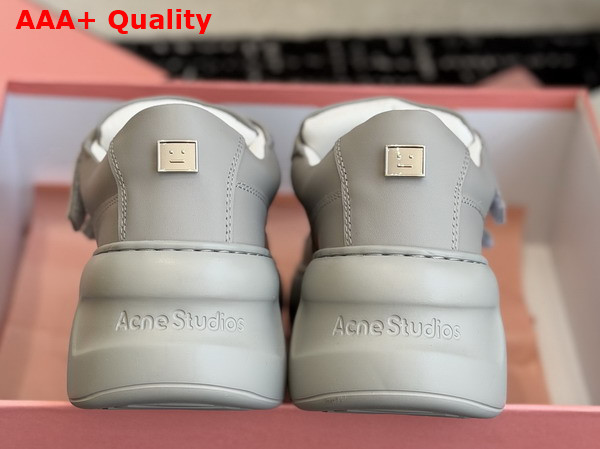 Acne Studios Leather Velcro Sneakers in Grey Replica