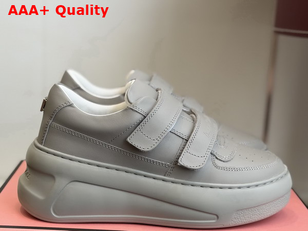 Acne Studios Leather Velcro Sneakers in Grey Replica