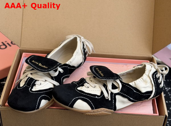 Acne Studios Suede Lace Up Shoes Off White and Black Replica