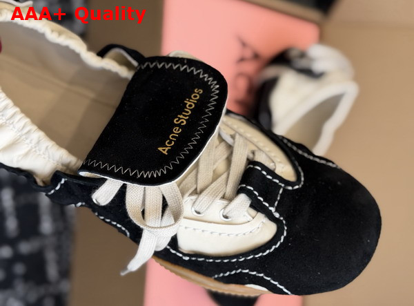 Acne Studios Suede Lace Up Shoes Off White and Black Replica
