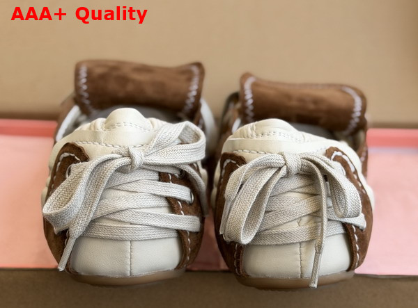 Acne Studios Suede Lace Up Shoes Off White and Brown Replica