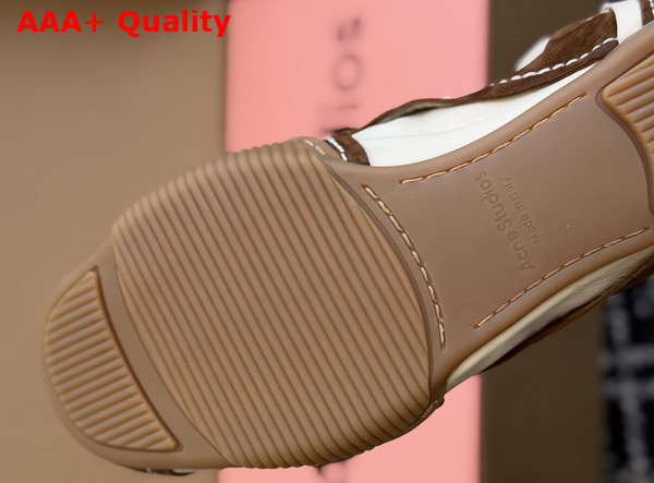 Acne Studios Suede Lace Up Shoes Off White and Brown Replica