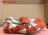 Acne Studios Suede Lace Up Shoes Off White and Orange Replica
