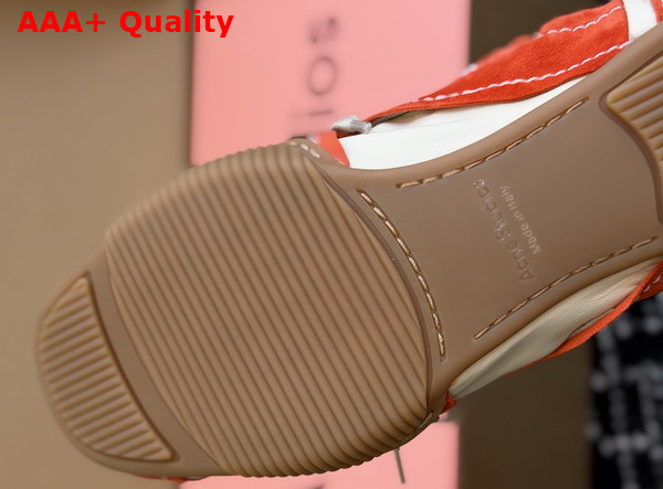 Acne Studios Suede Lace Up Shoes Off White and Orange Replica