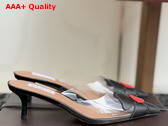Alaia Bloom Mules in Calfskin and Transparent Polyurethane Black Replica