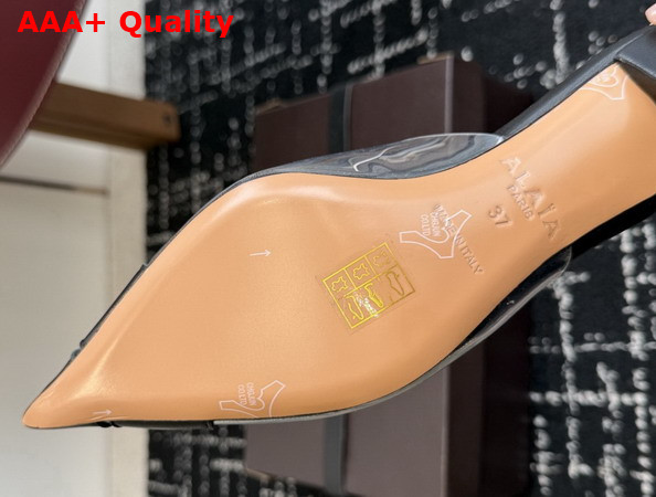 Alaia Bloom Mules in Calfskin and Transparent Polyurethane Black Replica
