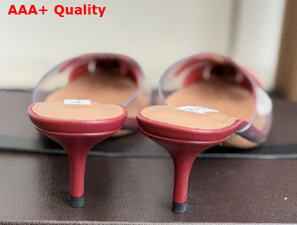 Alaia Bloom Mules in Calfskin and Transparent Polyurethane Red Replica