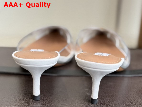 Alaia Bloom Mules in Calfskin and Transparent Polyurethane White Replica
