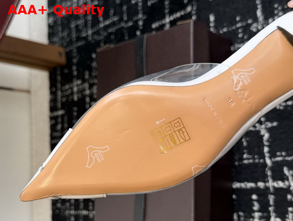 Alaia Bloom Mules in Calfskin and Transparent Polyurethane White Replica