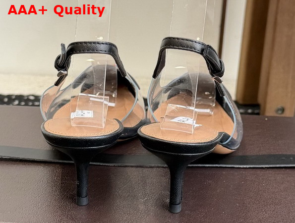 Alaia Bloom Slingbacks in Nappa Leather and Transparent Polyurethane Black Replica